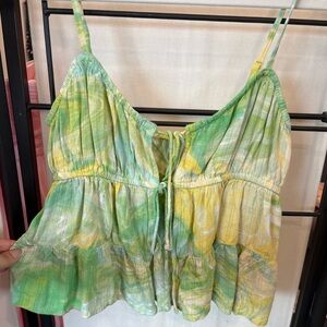 American Eagle Outfitters Green and Yellow Camisole